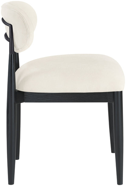 Riccio - Fabric Dining Side Chair (Set of 2) - Black Frame