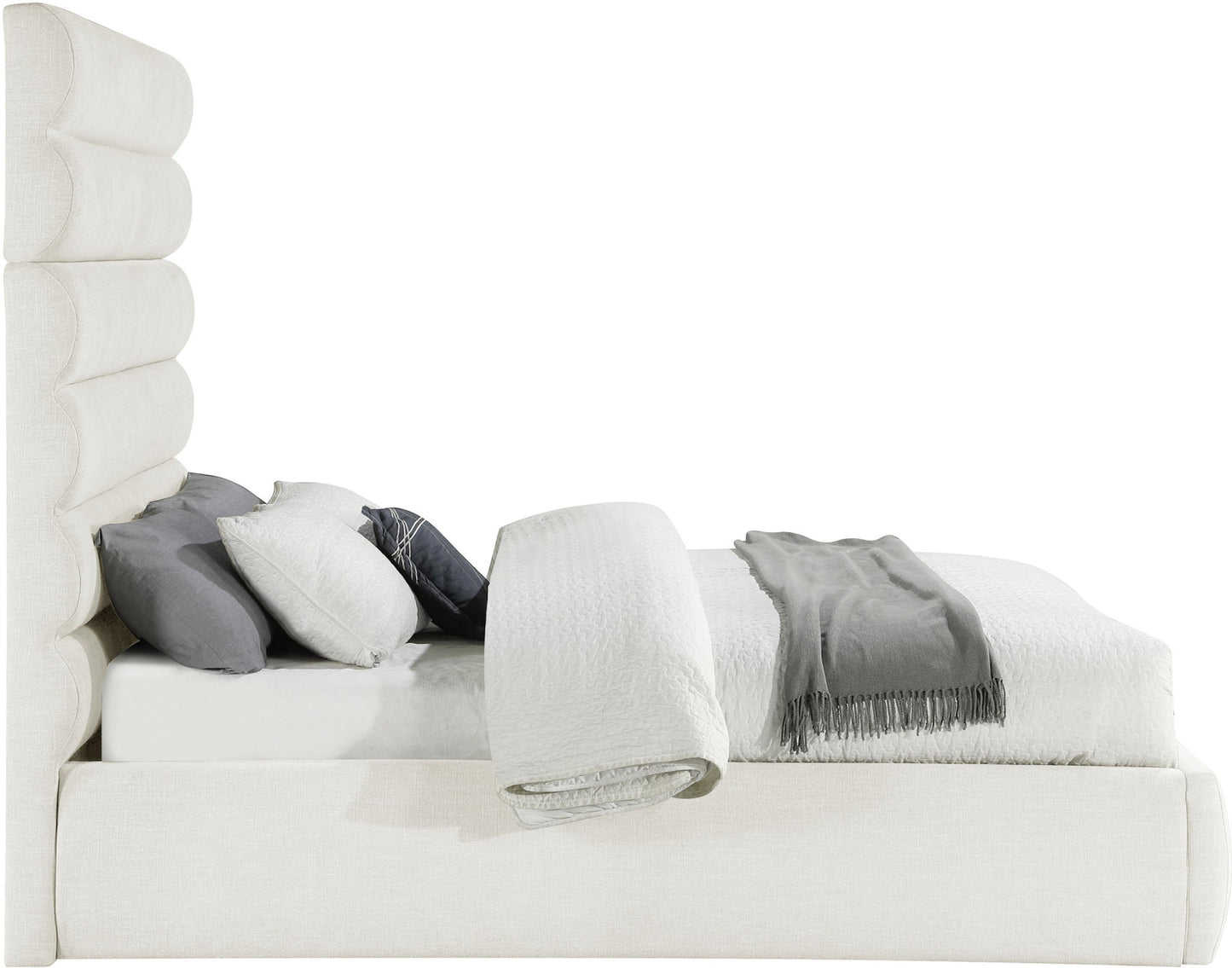 Adam - Linen Fabric Bed With 70.5" Headboard