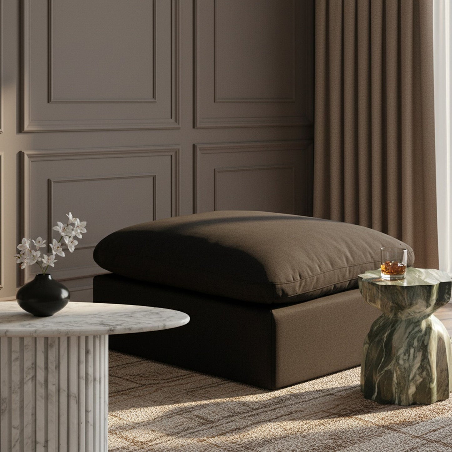 Indulge - Linen Ottoman