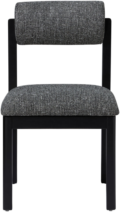 Roundhill - Fabric Dining Chair (Set of 2) - Black Frame