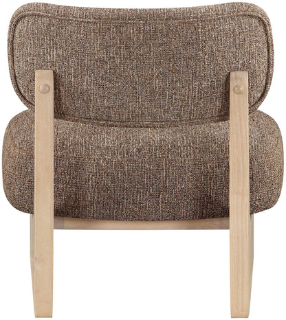 Vetra - Linen Textured Fabric Upholstered Accent Chair With Natural Base