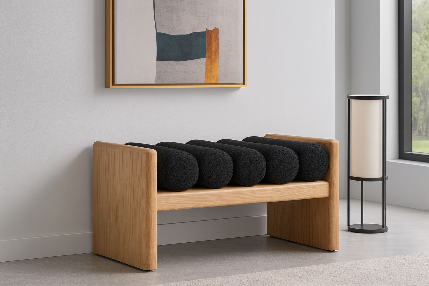 Waverly - Bench With Natural Frame