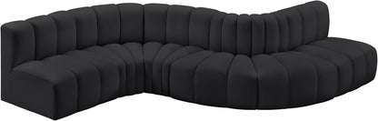 Arc - Faux Leather 6 Piece Curved Modular Sofa