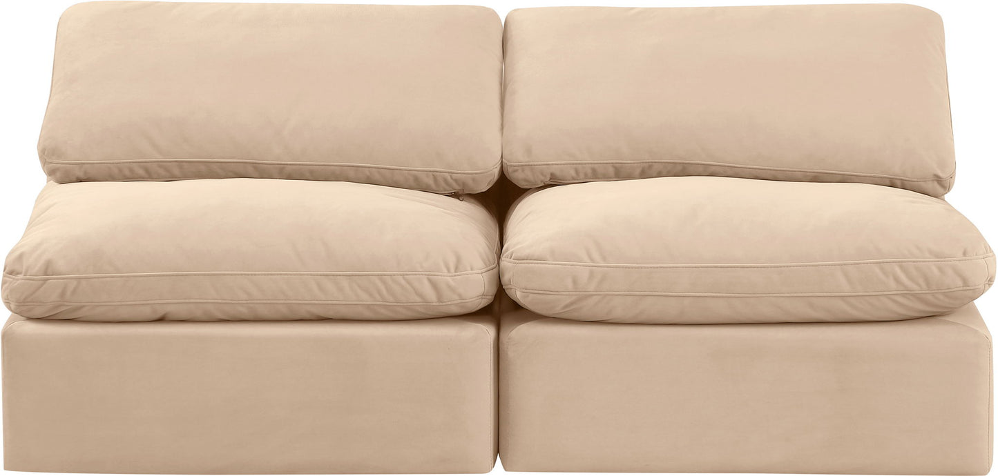 Indulge - Velvet 2 Seat Modular Armless Sofa