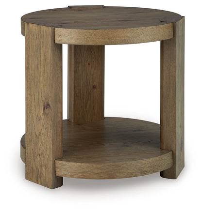 Flangren - Round End Table - Light Brown