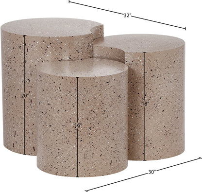 Dimple - 20" 3 Piece Modular End Table - Terazzo Finish