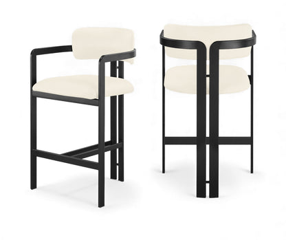 Aurum - Vegan Leather Upholstered Counter Stool With Graphite Black Base