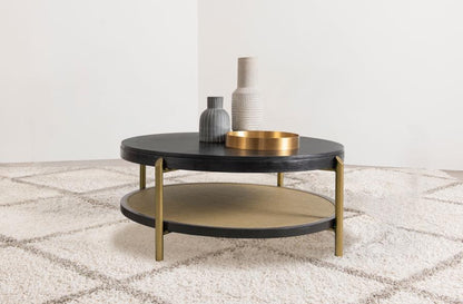 Arini - Round Coffee Table With Storage Shelf