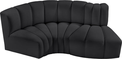 Arc - Faux Leather 3 Piece Modular L-Shaped Sofa