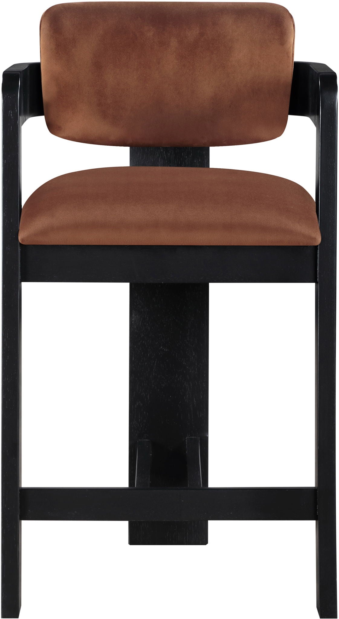 Sacha - Velvet Stool With Black Base