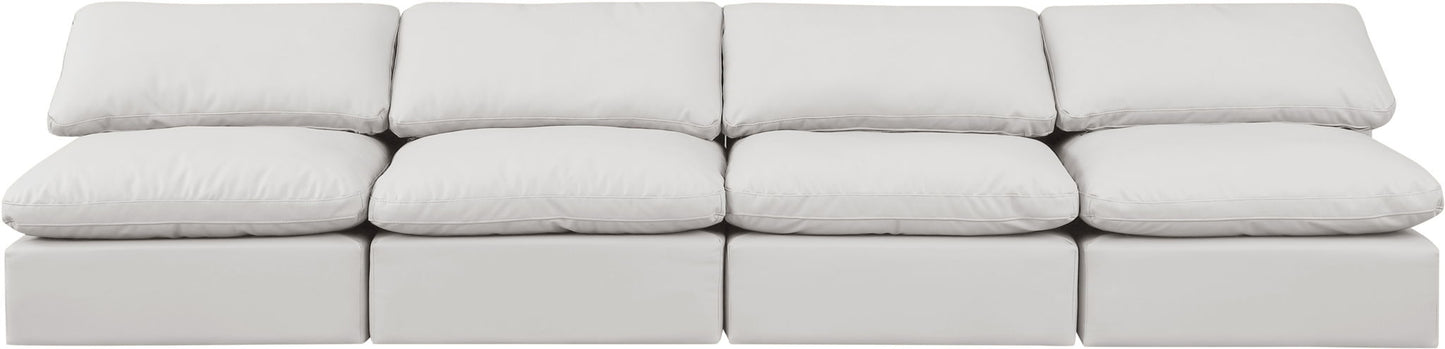 Indulge - Faux Leather 4 Seat Modular Armless Sofa