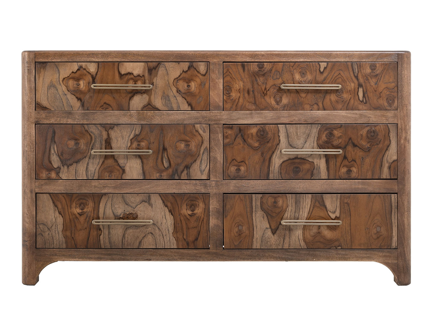 Praga - 6-Drawer Dresser - Almond / Barrel Brown
