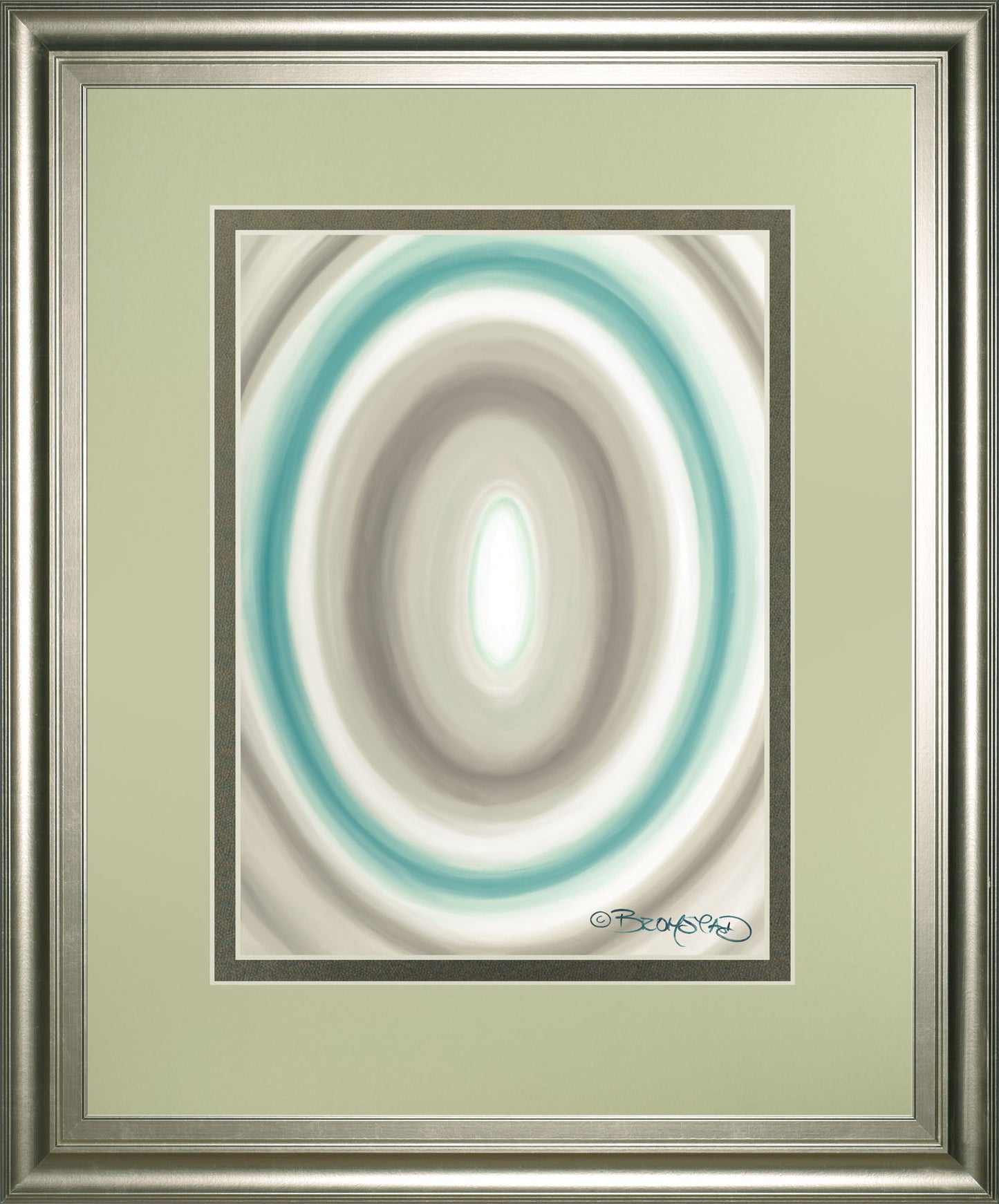 Concentric Ovals #1 By David Bromstad - Framed Print Wall Art - Beige
