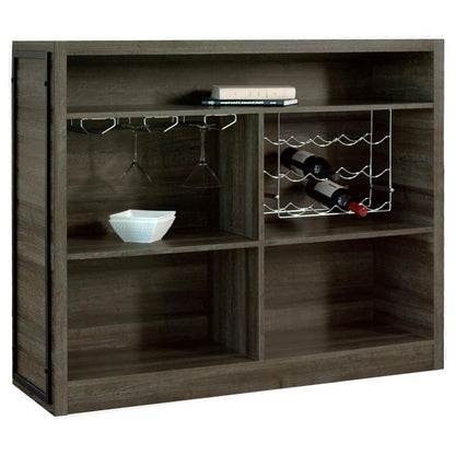 Joe - 5-Shelf Composite Wood Home Bar Wine Cabinet - Aged Oak