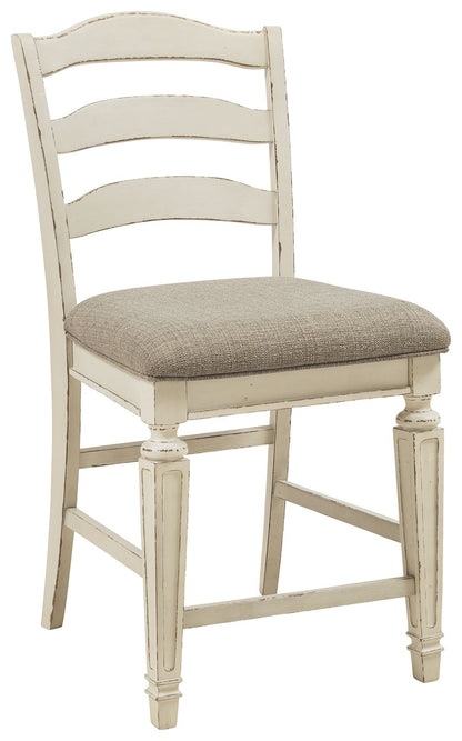 Realyn - Chipped White - Upholstered Barstool (Set of 2)