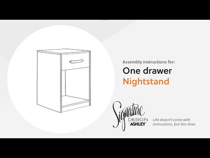 Finch - Negro - Mesita de noche con un cajón - 23" de altura