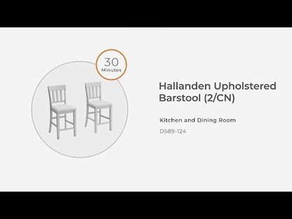 Hallanden - Negro / Gris - Taburete de bar tapizado (juego de 2)