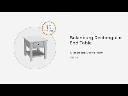 Bolanburg - Blanco / Marrón / Beige - Mesa auxiliar rectangular