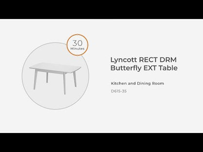 Lyncott - Marrón - Mesa extensible rectangular de mariposa para comedor