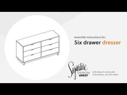 Oliah - Beige - Cómoda de seis cajones - 31'' de altura