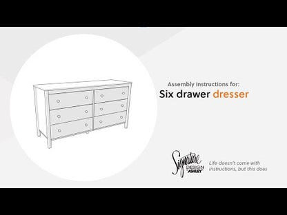 Simmenfort - Navy Blue - Six Drawer Dresser