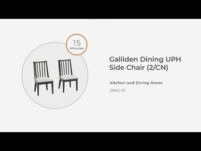 Galliden - Negro - Silla auxiliar tapizada de comedor (juego de 2)