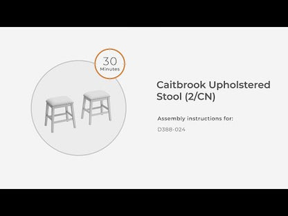 Caitbrook - Gris - Taburete tapizado (Juego de 2)