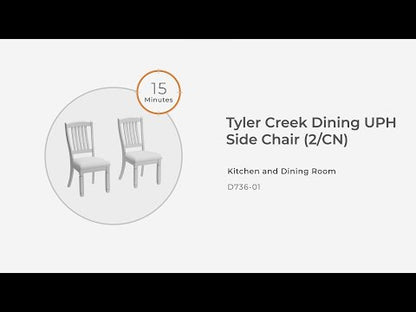 Tyler - Negro / Marrón grisáceo - Silla auxiliar de comedor Uph (juego de 2) - Respaldo de listones