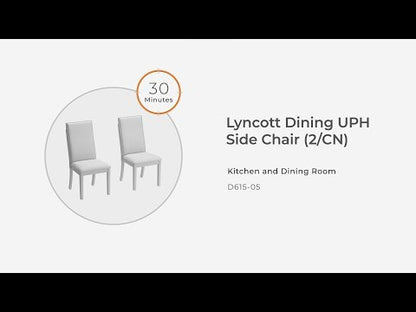 Lyncott - Beige / Marrón - Silla auxiliar tapizada de comedor (juego de 2)