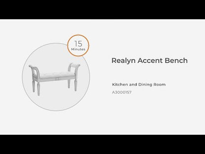 Realyn - Blanco antiguo - Banco decorativo