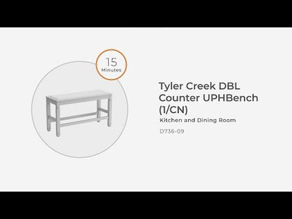 Tyler - Negro antiguo - Banco doble con encimera