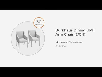 Burkhaus - Beige / Marrón oscuro - Sillón de comedor Uph (juego de 2)