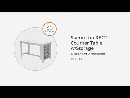 Skempton - Blanco - Mesa alta rectangular con almacenamiento