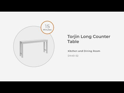 Torjin - Marrón oscuro - Mesa de mostrador larga