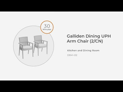 Galliden - Negro - Sillón de comedor tapizado (juego de 2)