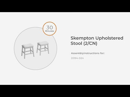 Skempton - Blanco - Taburete tapizado (juego de 2)