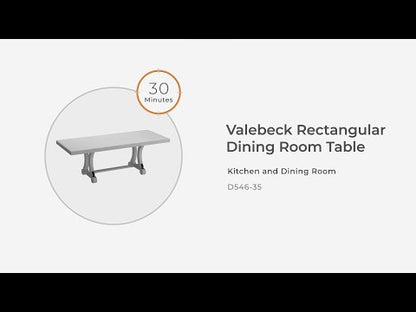 Valebeck - Blanco / Marrón - Mesa de comedor rectangular